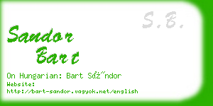 sandor bart business card